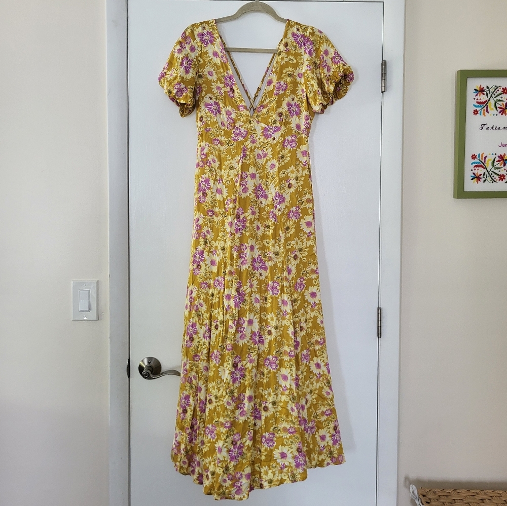 Yellow Floral Maxi Dress